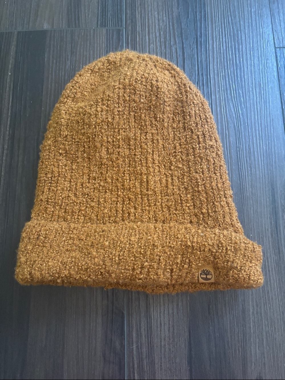 Timberland Textured Fold-Over Beanie - Caramel Brown